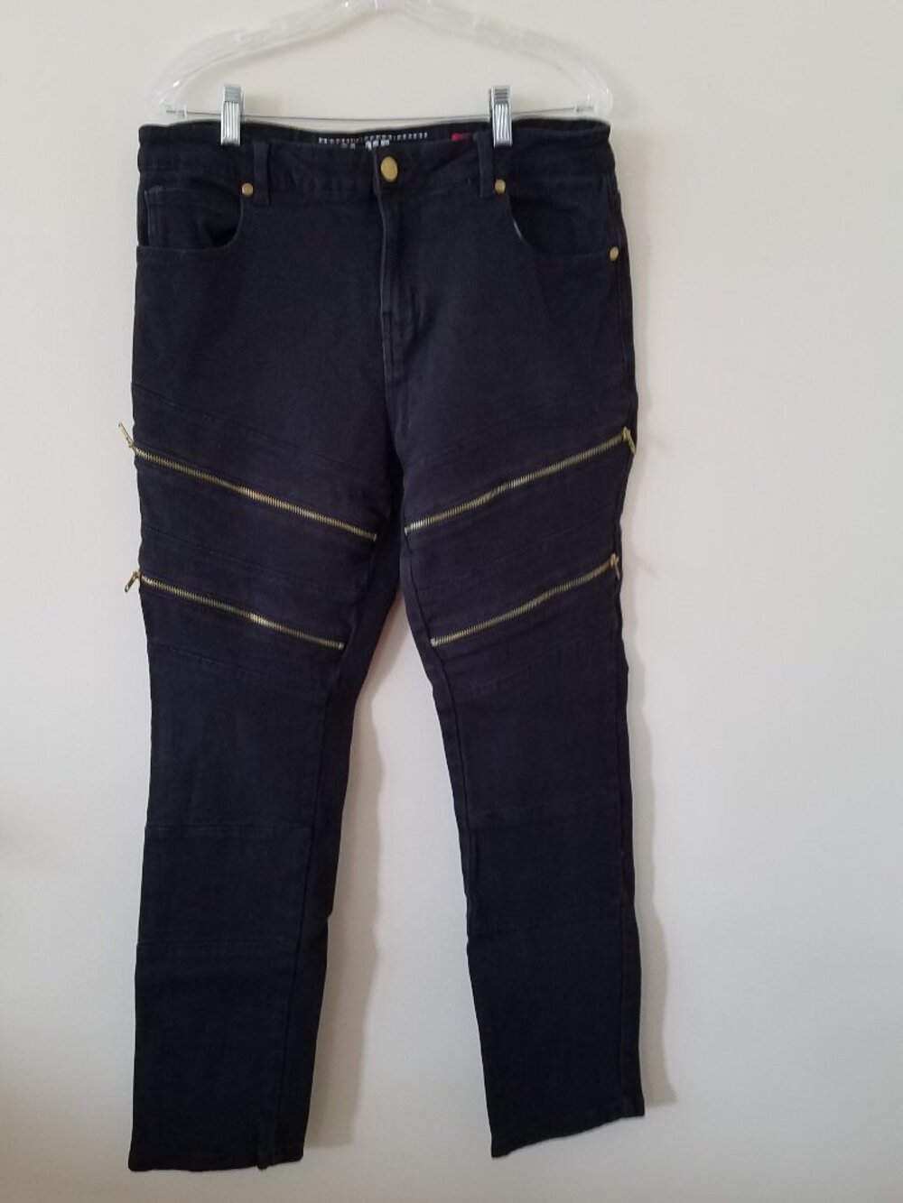 GS-115 Premium Moto Black Jeans Size 34